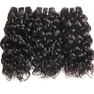 Malaysian Water Wave Bundles with Closure 12A Bundles Human Hair Ocean Wave Wet and Wavy Human Hair Bundles with Lace Closure