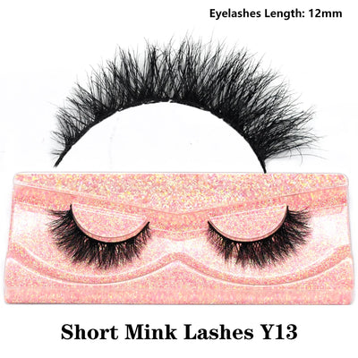 FOXESJI Real Mink Fluffy Short Eye Lashes Extension Wispy Soft Natural Short False Eyelashes Daily Wear Full Strip Lashes Makeup