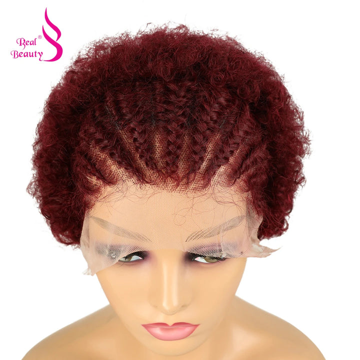 Afro Kinky Curly Braided Lace Front Wig - JoySky Hair