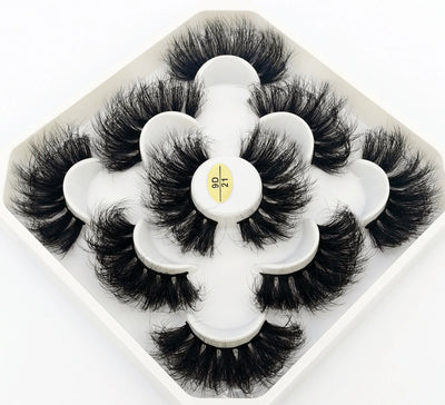 HBZGTLAD New 5 Pairs 25mm 3d Mink Lashes Faux Mink Lash Wispy Thick Natural Full Strip Lashes
