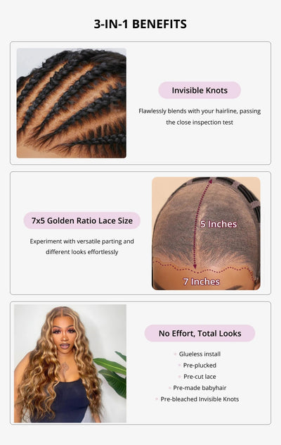 7X5 Bye Bye Knots Curly Glueless Human Hair Wig without Glue Transparent HD Lace Front Brazilian Human Hair Wig