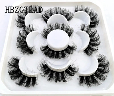 HBZGTLAD New 5 Pairs 25mm 3d Mink Lashes Faux Mink Lash Wispy Thick Natural Full Strip Lashes