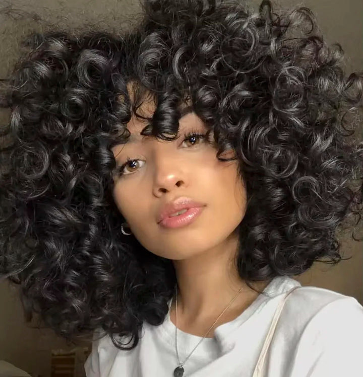 Short Bouncy Curly Human Hair Bundles - JoySky Hair