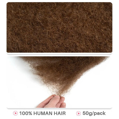 Snwprin 16 Inch Afro Kinky Bulk Natural Color 4C Human Hair For Braiding Brazilian Hair 100% Human Hair For Dreadlock Extensions