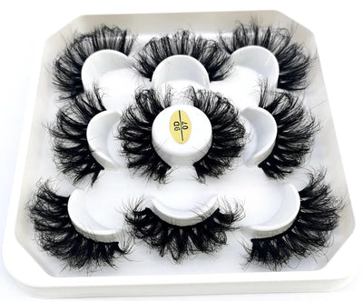 HBZGTLAD New 5 Pairs 25mm 3d Mink Lashes Faux Mink Lash Wispy Thick Natural Full Strip Lashes