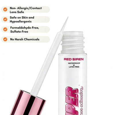 RED SIREN False Eyelash Glue Latex-Free Waterproof Super Strong White Glue for Eyelashes 5ml Full Strip Lashes Glue Makeup Tool