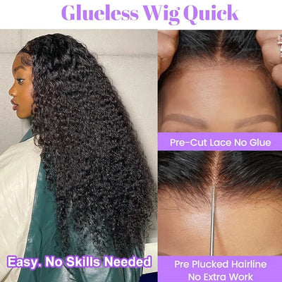 Wear and Go Glueless Wig 100% Human Hair 30 inch Deep Wave 4x4 5x5 Hd Lace Closure Wig Pre Cut Lace Curly Wigs Ready To Wear Wig