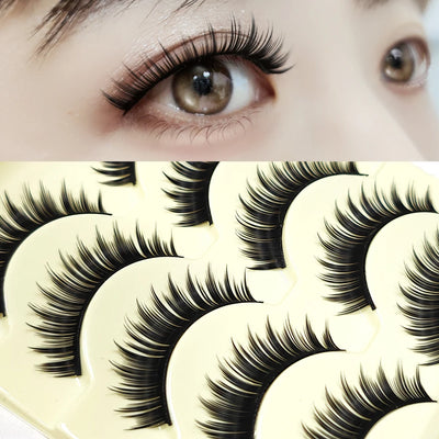 5 Paris Cat Eye False Eyelashes Long Thick Cosplay Fake Eye Lashes Extension Smokey Natural Makeup Handmade Reusable