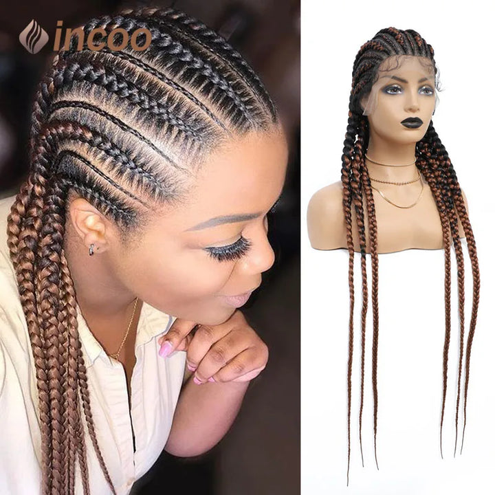 36-Inch Jumbo Knotless Box Braid Full Lace Wig