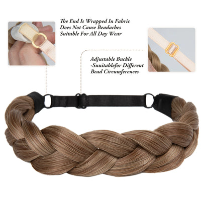 SARLA Synthetic Fishtail Braids Headband Hair With Adjustable Belt Plaited Hairband Bohemian Style Women Hairstyle Hairpieces