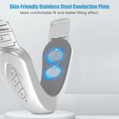 EMS Facial Massager V-Line Lift Up Belt Red Blue Light Face Slimming Vibration Massager Face Lifting Device Reduce Double Chin
