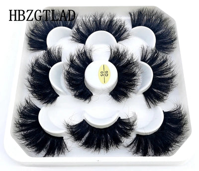 HBZGTLAD New 5 Pairs 25mm 3d Mink Lashes Faux Mink Lash Wispy Thick Natural Full Strip Lashes