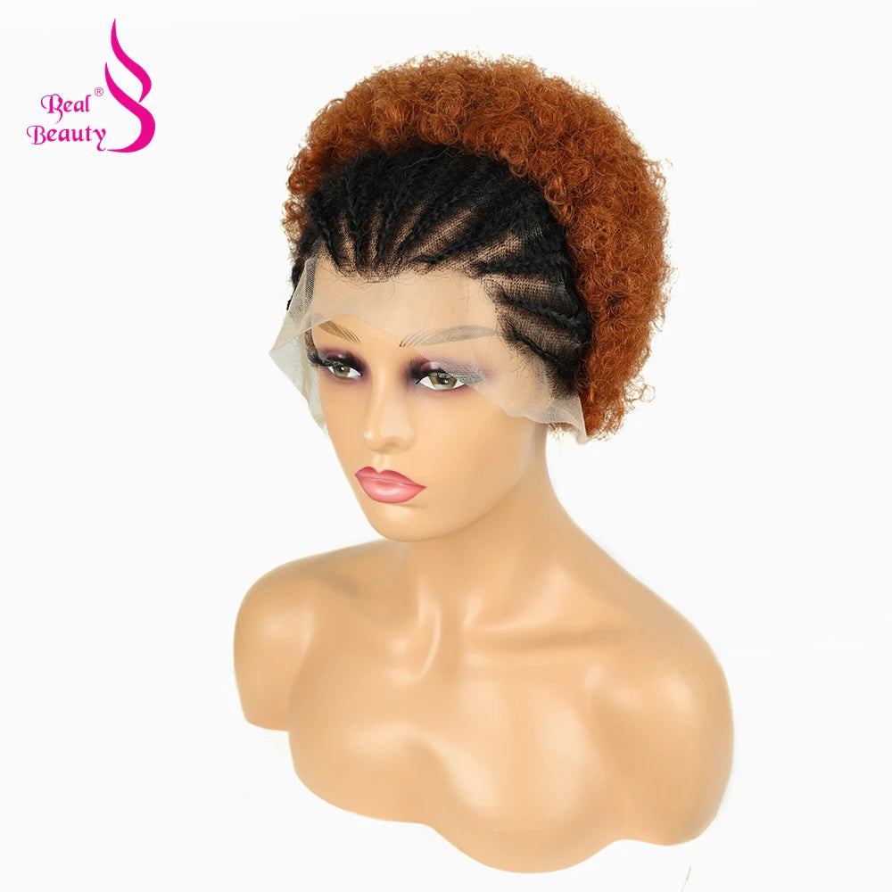 Afro Kinky Curly Braided Lace Front Wig - JoySky Hair