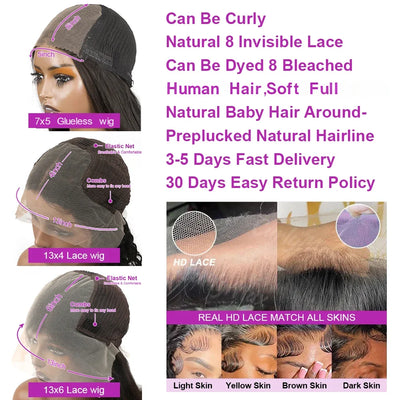 Human Hair Short Bob Wigs 13x6 Bone Straight Glueless HD Lace Front Wig Ready to Go Lace Frontal Braided Vietnamese On Sale
