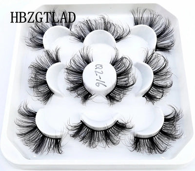 HBZGTLAD New 5 Pairs 25mm 3d Mink Lashes Faux Mink Lash Wispy Thick Natural Full Strip Lashes