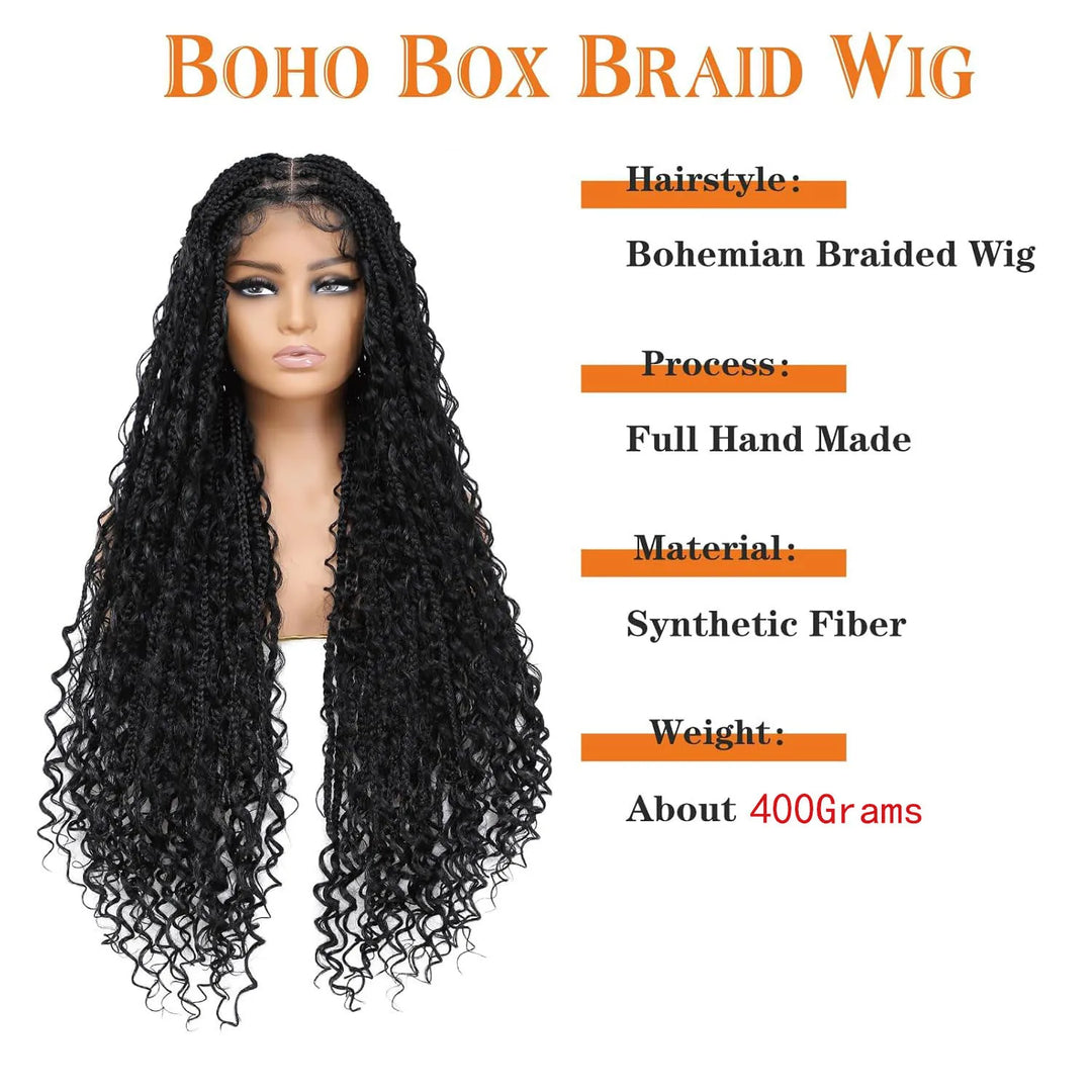 Long Twisted Box Braid Lace Wig - JoySky Hair