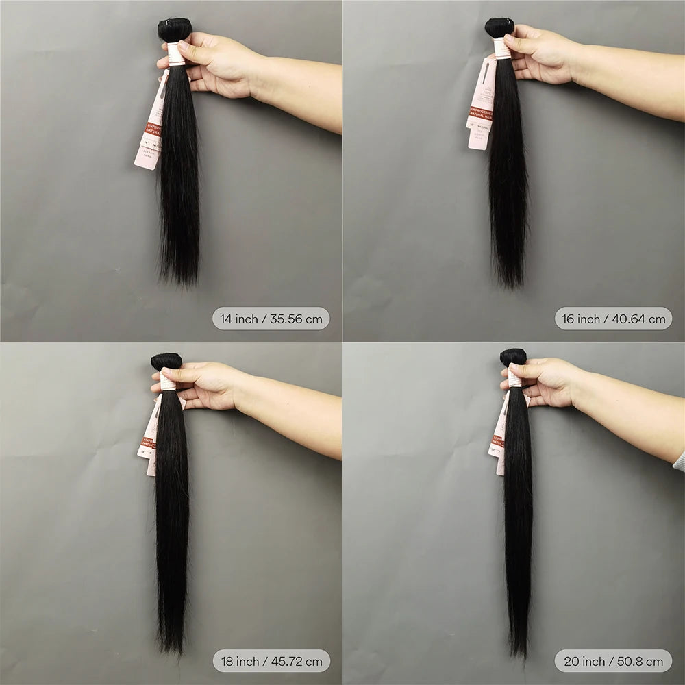 Straight Human Hair Bundles – Natural Black - JoySky Hair