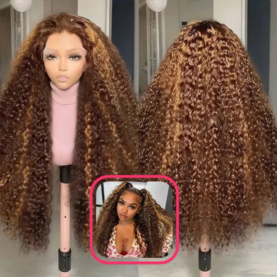 Deep Wave Lace Front Wigs Human Hair 200 Density 5x5 Glueless Lace Front Wigs Human Hair Brazilian Curly Wig Wet Wavy Glueless Frontal Wigs for Women Natural Black Deep Wave Wig