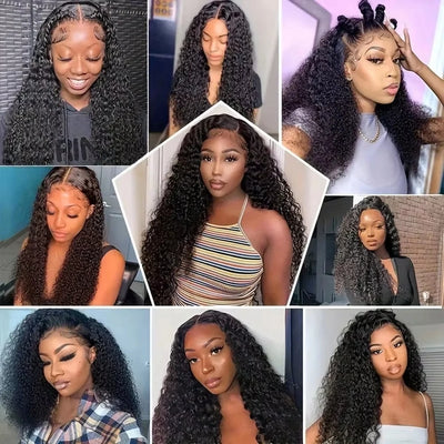 13x4 13x6 HD Transparent Lace Deep Wave Frontal Wig 40-42Inch JerrlyCurly Lace Front HumanHair Wig For Deep Curly Water Wave Wig