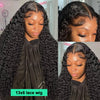 tewjig 30 inch natural deep wave lace frontal wigs 13x4 hd transparent lace front wig human hair brazilian black curly for women