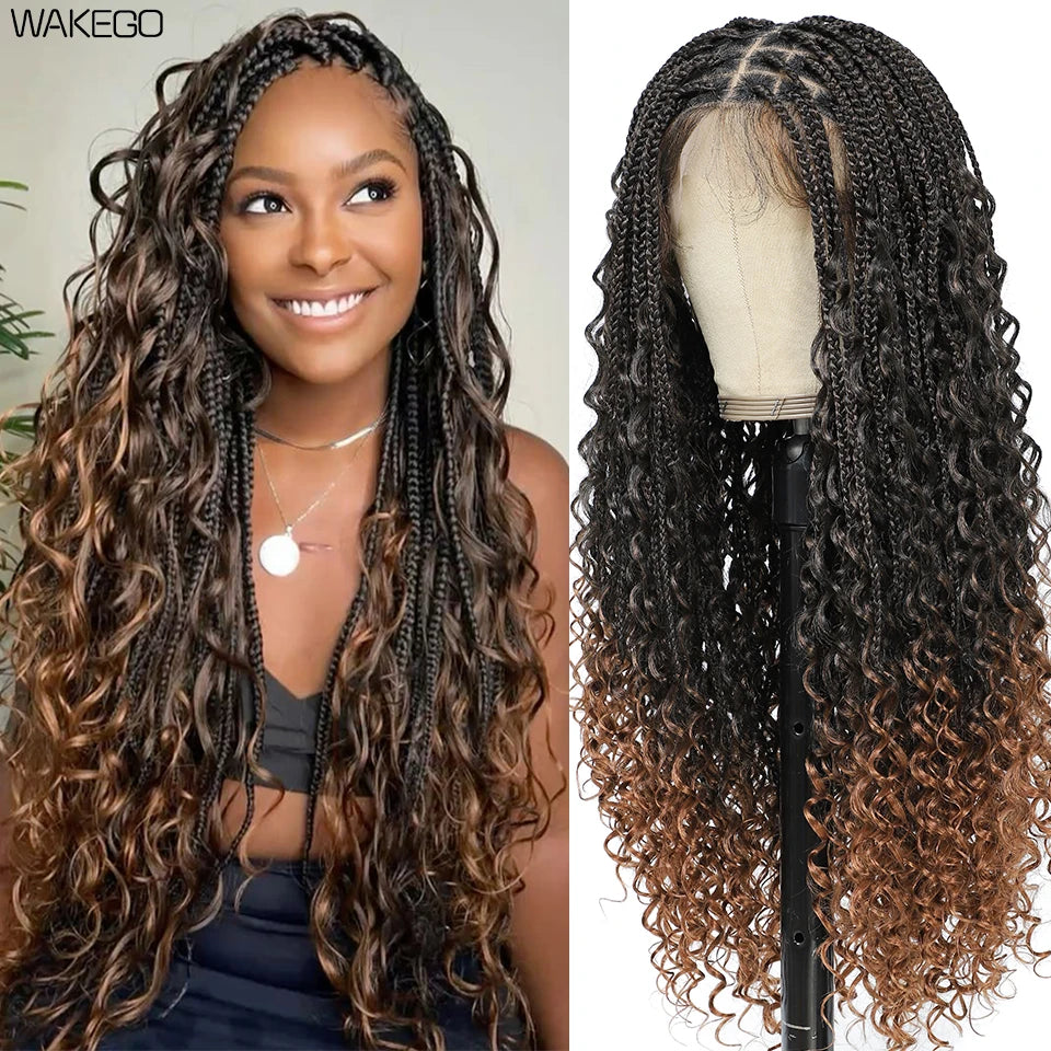 24-Inch Goddess Box Braid Lace Wig - JoySky Hair