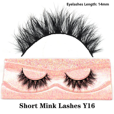 FOXESJI Real Mink Fluffy Short Eye Lashes Extension Wispy Soft Natural Short False Eyelashes Daily Wear Full Strip Lashes Makeup