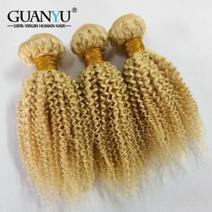 613 Blonde Kinky Curly Human Hair Bundle - JoySky Hair