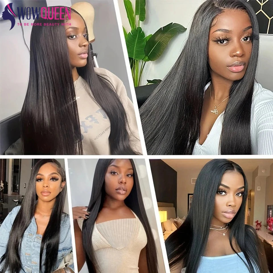 Straight Human Hair Bundles with Lace Closure