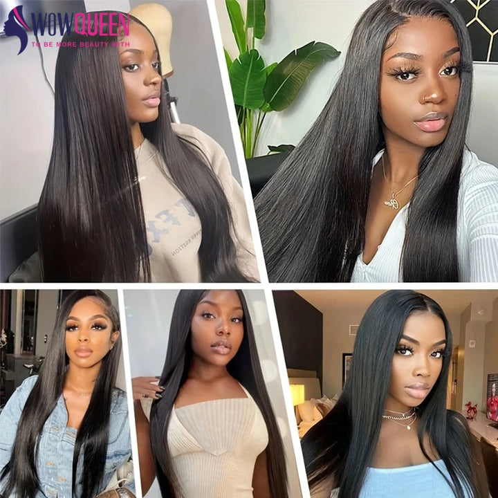 Straight Human Hair Bundles with Lace Closure