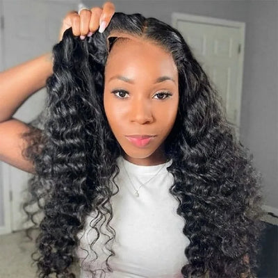 Wear and Go Glueless Wig 100% Human Hair 30 inch Deep Wave 4x4 5x5 Hd Lace Closure Wig Pre Cut Lace Curly Wigs Ready To Wear Wig