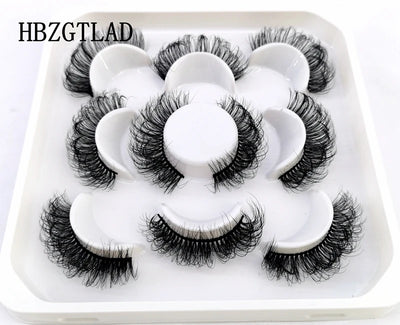 HBZGTLAD New 5 Pairs 25mm 3d Mink Lashes Faux Mink Lash Wispy Thick Natural Full Strip Lashes