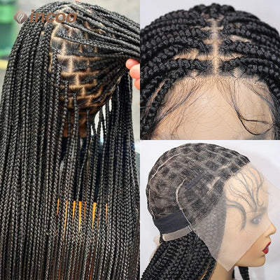 Synthetic Braided Wigs For Black Women Full Lace Wig Braid African Knotless Box Braids Hair Lace Front Wigs Cheap Cornrow Braids