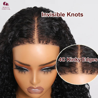 7X5 Bye Bye Knots Curly Glueless Human Hair Wig without Glue Transparent HD Lace Front Brazilian Human Hair Wig
