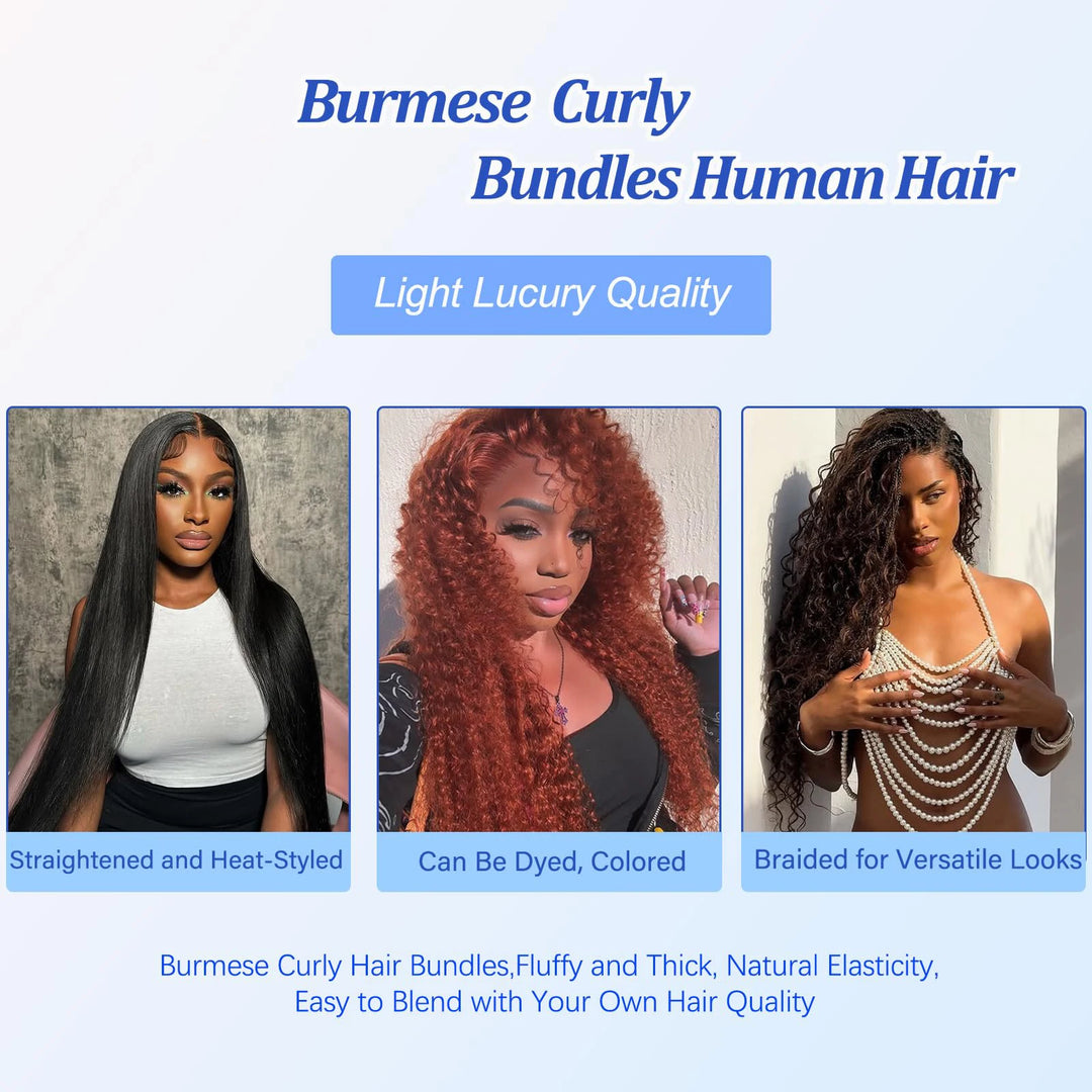 Deep Curly Burmese Human Hair Bundles - JoySky Hair