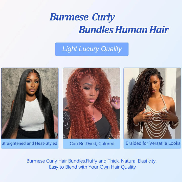 Deep Curly Burmese Human Hair Bundles - JoySky Hair