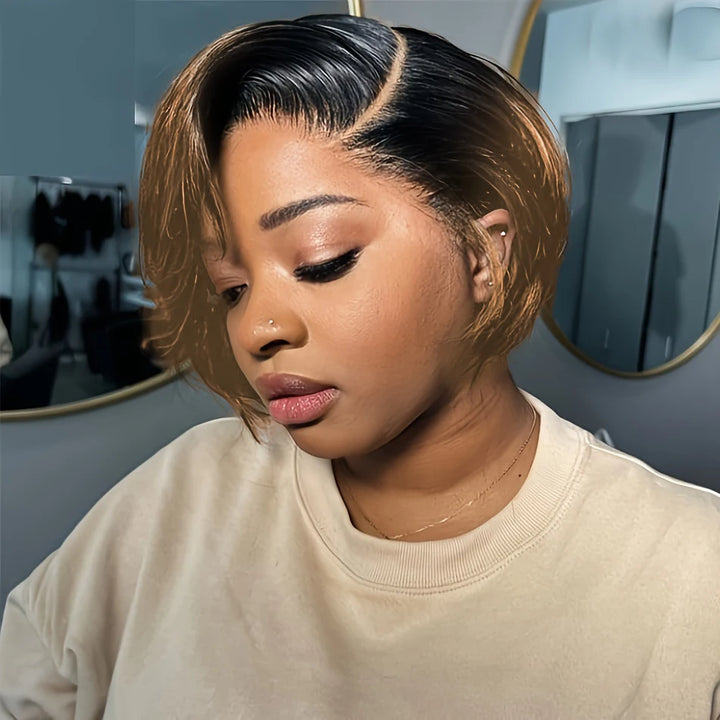 Straight Pixie Bob 13x4 Lace Front Human Hair Wig