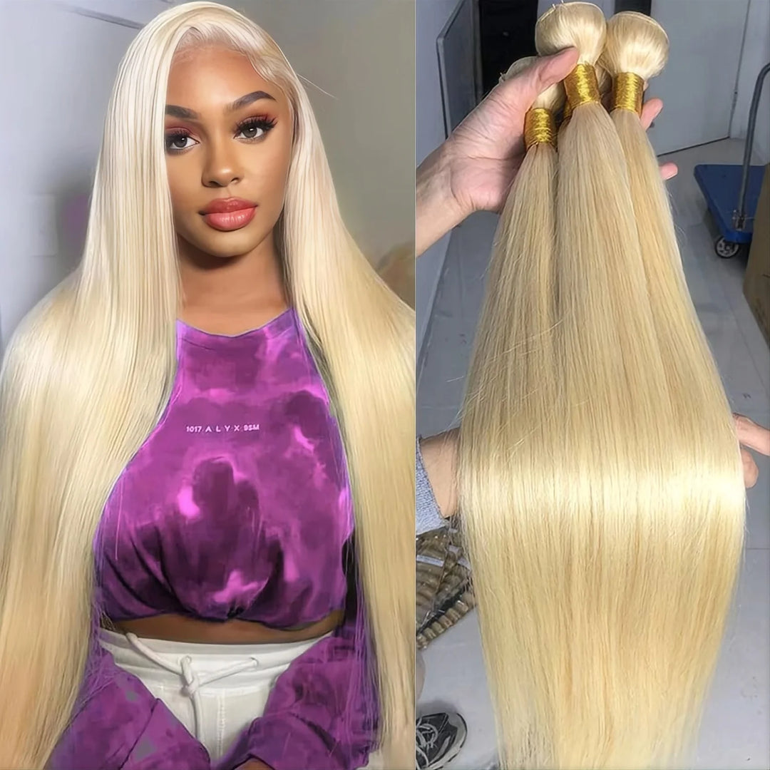 Blonde Bone Straight Human Hair Bundles