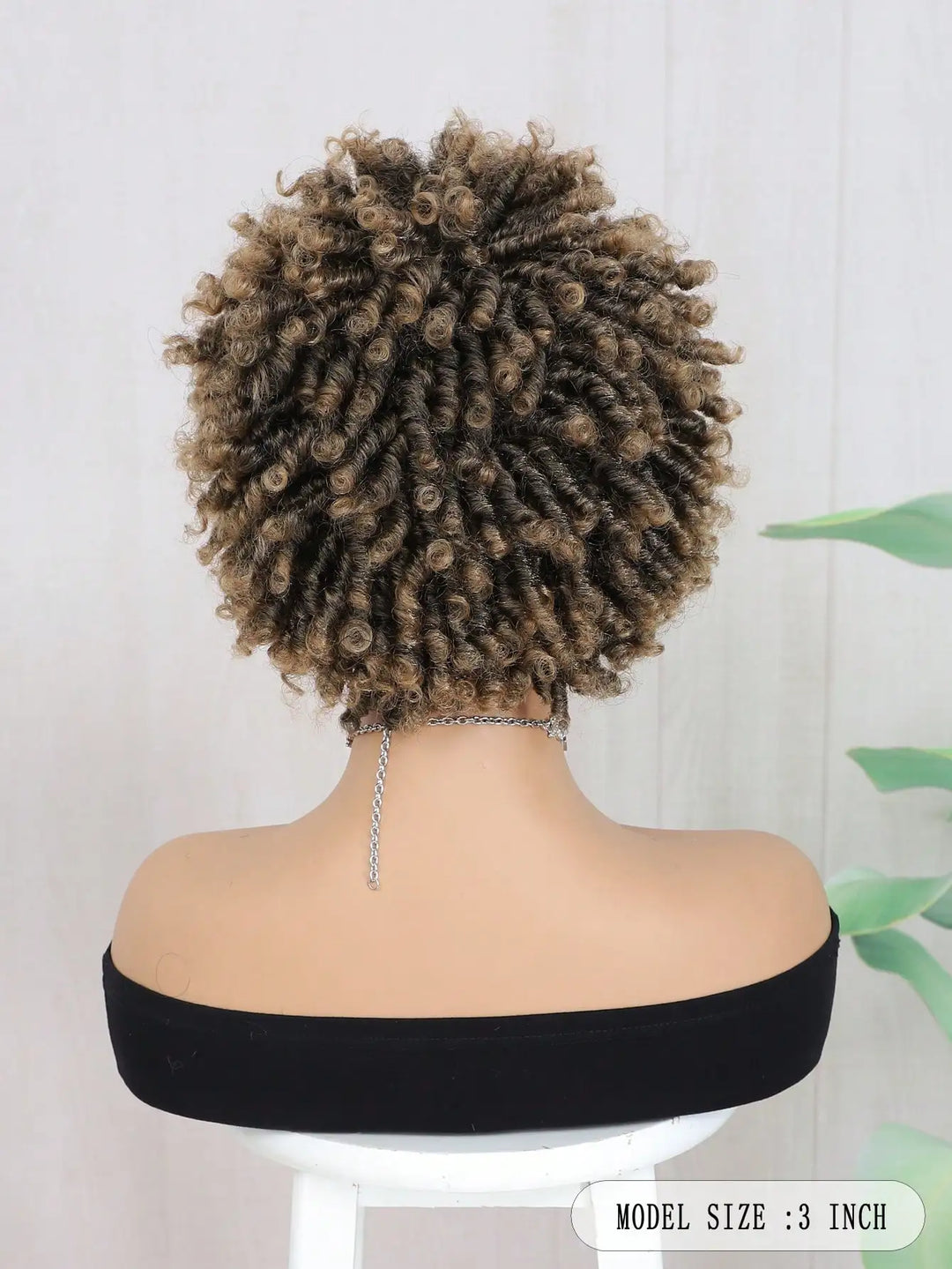 Short Afro Faux Locs Braided Wig