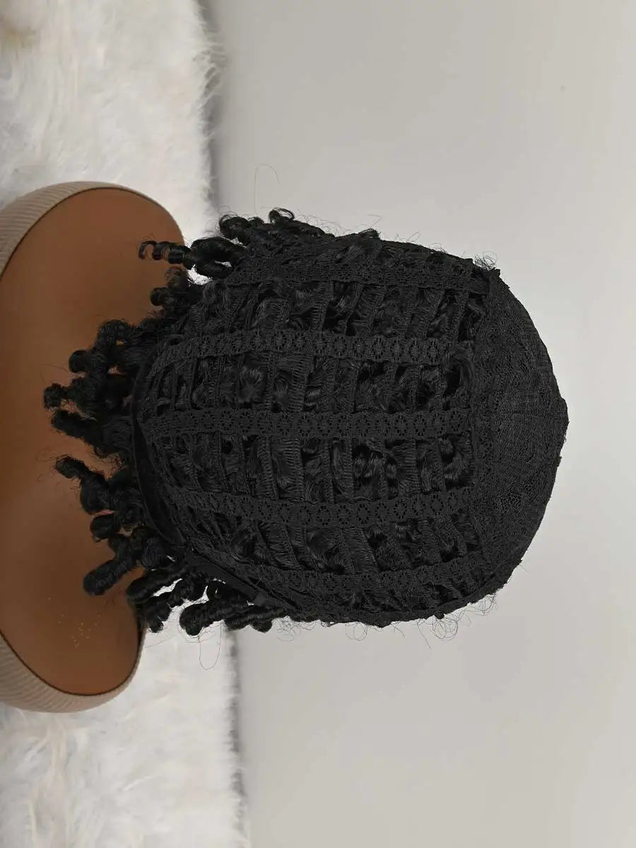 Short Afro Faux Braided Dreadlock Wig