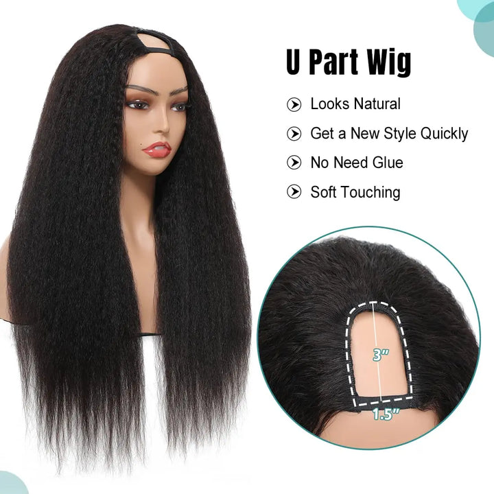 Kinky Straight U-Part Half Wig - JoySky Hair
