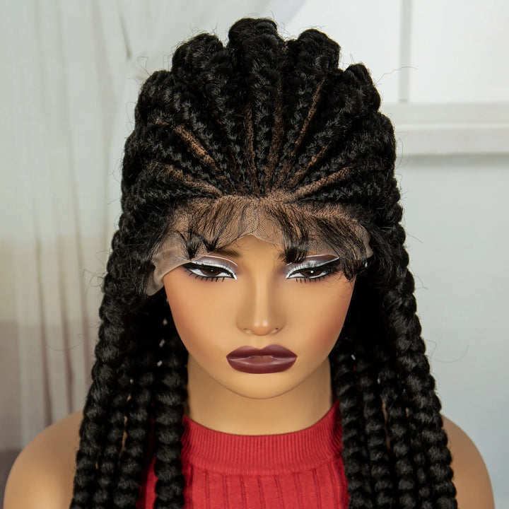 32-Inch Cornrow Braided Lace Wig - JoySky Hair