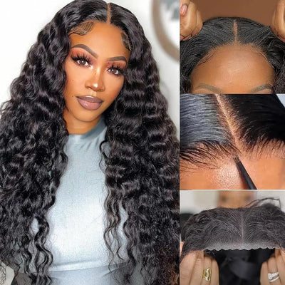 Wear and Go Glueless Wig 100% Human Hair 30 inch Deep Wave 4x4 5x5 Hd Lace Closure Wig Pre Cut Lace Curly Wigs Ready To Wear Wig
