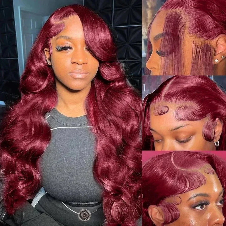 Burgundy Body Wave HD Lace Front Human Hair Wig