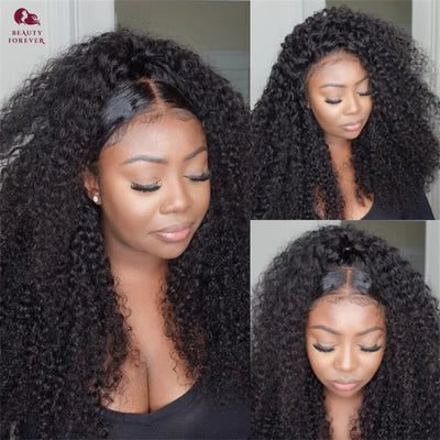 7X5 Bye Bye Knots Curly Glueless Human Hair Wig without Glue Transparent HD Lace Front Brazilian Human Hair Wig