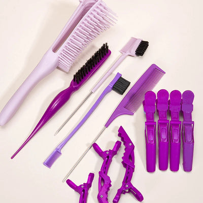 Detangling Brush 10 Pieces Hair Brush Set For Afro Curly Coily Long Hair Knots Detangler Easy To Clean Hair Care Styling Tools
