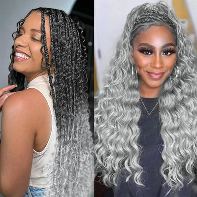 Grey Deep Wave Bulk Human Hair Braiding Blonde Ginger Curly Brazilian Hair for Human Hair Extensions for Micro Braiding No Weft