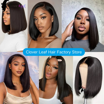 Glueless Straight Bob Human Hair Wigs,13x6 Lace Front Wear And Go Wig,180 Density,10–16 Inch,100% Brazilian Remy Short Wigs For Black Women,Clearance Cheap Lace Wigs,Smooth Straight Texture Easy Styling For Daily Use Women