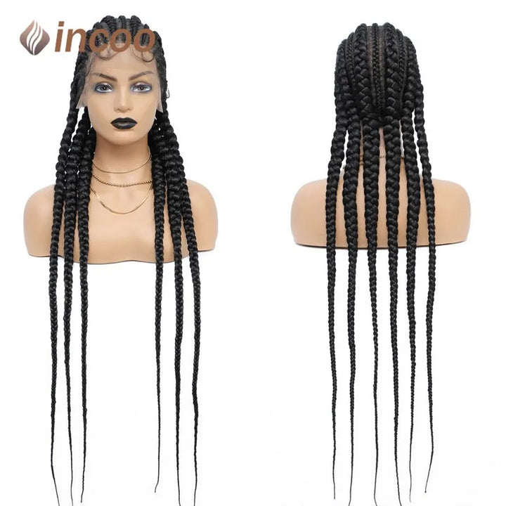 36-Inch Jumbo Knotless Box Braid Full Lace Wig