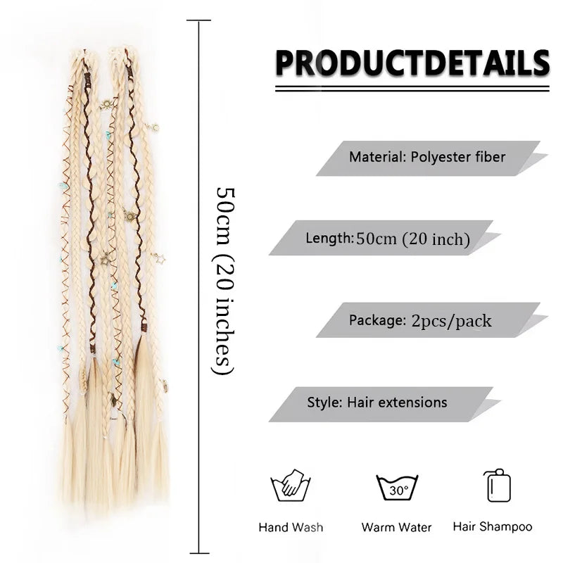 Long Hand-Woven Clip-In Hair Braid - JoySky Hair