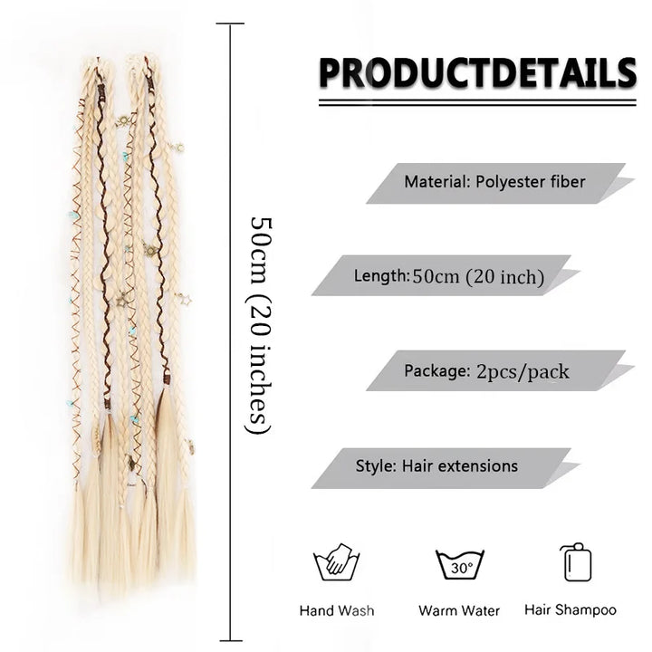 Long Hand-Woven Clip-In Hair Braid - JoySky Hair